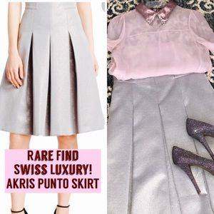 NWT! Swiss Designer AKRIS PUNTO Sliver Skirt Sz 8